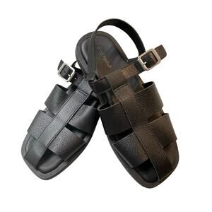 Free People Women's Black Leather Flora Fisherman Sandals Size 42 (11 US) NEW